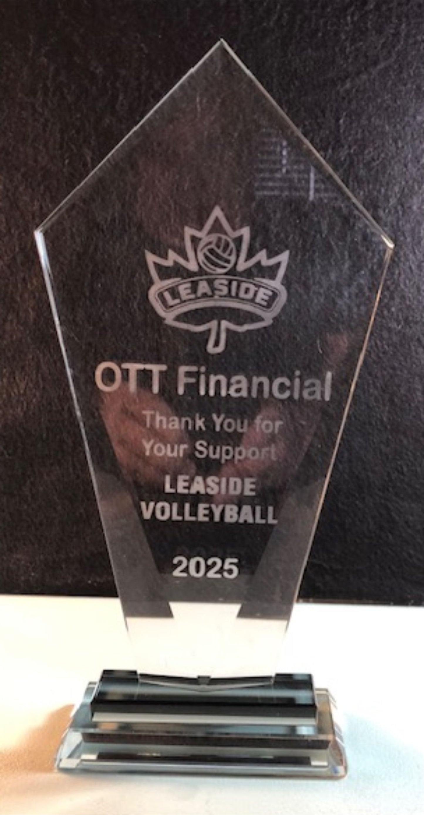 Glass Award 11" Tall Personalized Hand Etched Recognition Gift Sophisticated stylish Achievement award