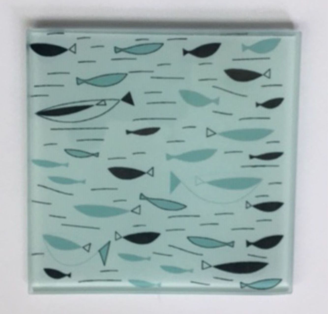 Atomic Era Fish Etched Rocks Glass & Coaster Set – Mid Century Modern Retro Barware, Hand-Etched 1960s Whiskey Glass Gift Set