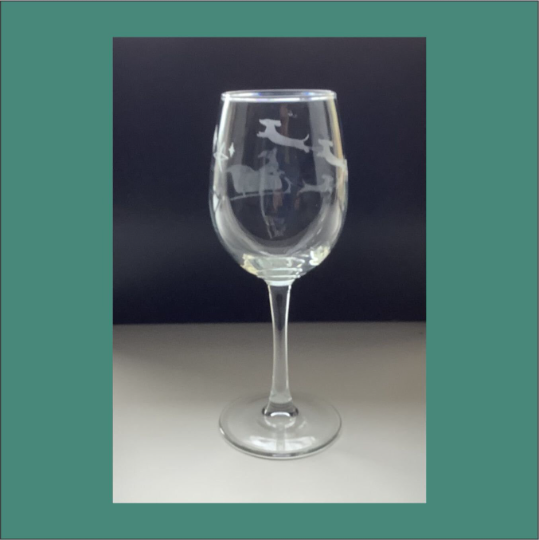 Dachshund Christmas Etched Wine Glasses Dachshund Lover Gift Free Shipping - Set of 2 - 16 ounce.