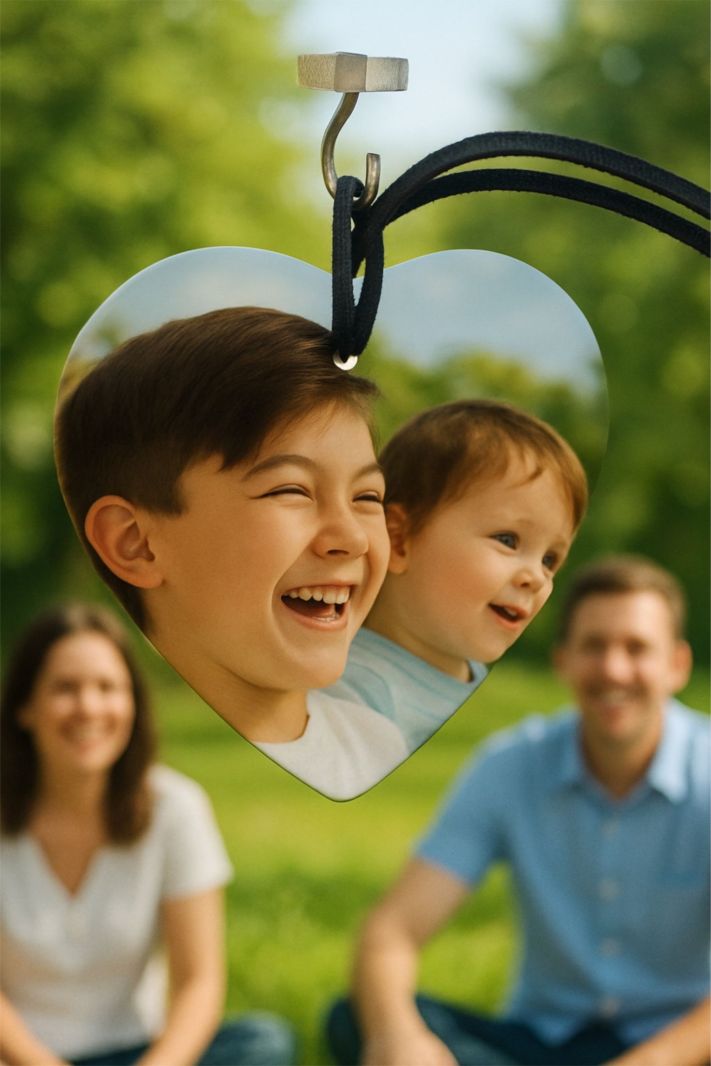 Personalized Photo Ornament | Family Heart Ornament | Custom Double-Sided Ceramic Keepsake | Gift for Friend | Holiday or Memory Ornament