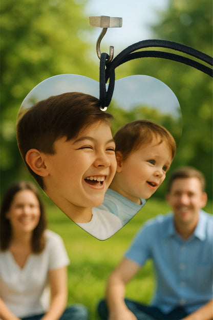 Personalized Photo Ornament | Family Heart Ornament | Custom Double-Sided Ceramic Keepsake | Gift for Friend | Holiday or Memory Ornament