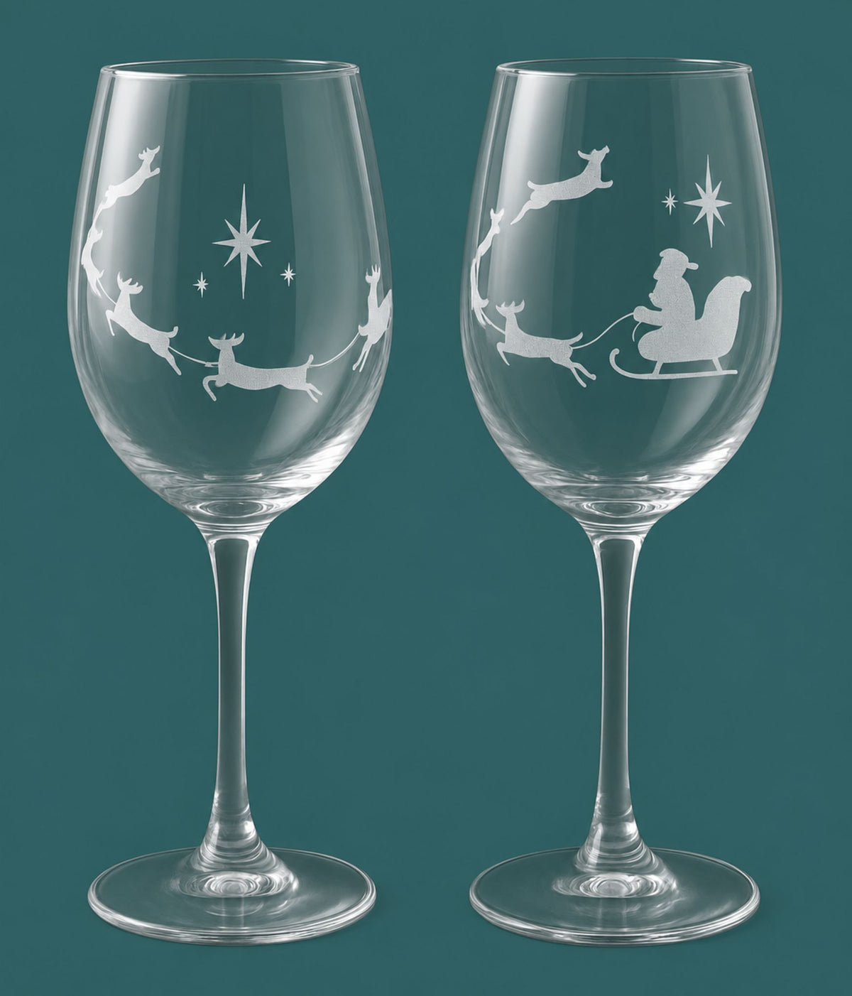 Dachshund into Christmas – Hand-Etched Holiday Wine Glass Set of 2 | 16 oz Dog Lover Gift