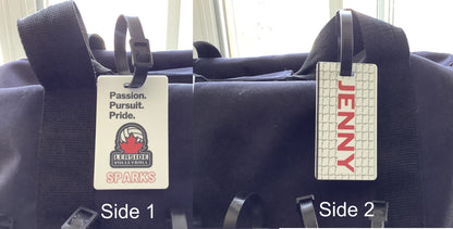 Personalized Backpack Tag Custom Luggage Tag Double Sided Made to Order Sports Bag Tags Durable Travel Identification Bag Tag Wedding Gift