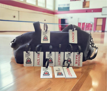 Personalized Team Sport Bag Tags Custom Double Sided Set of 10 School Gift I.D. Athletic Bag Tags Family Travel create your own Luggage Tag