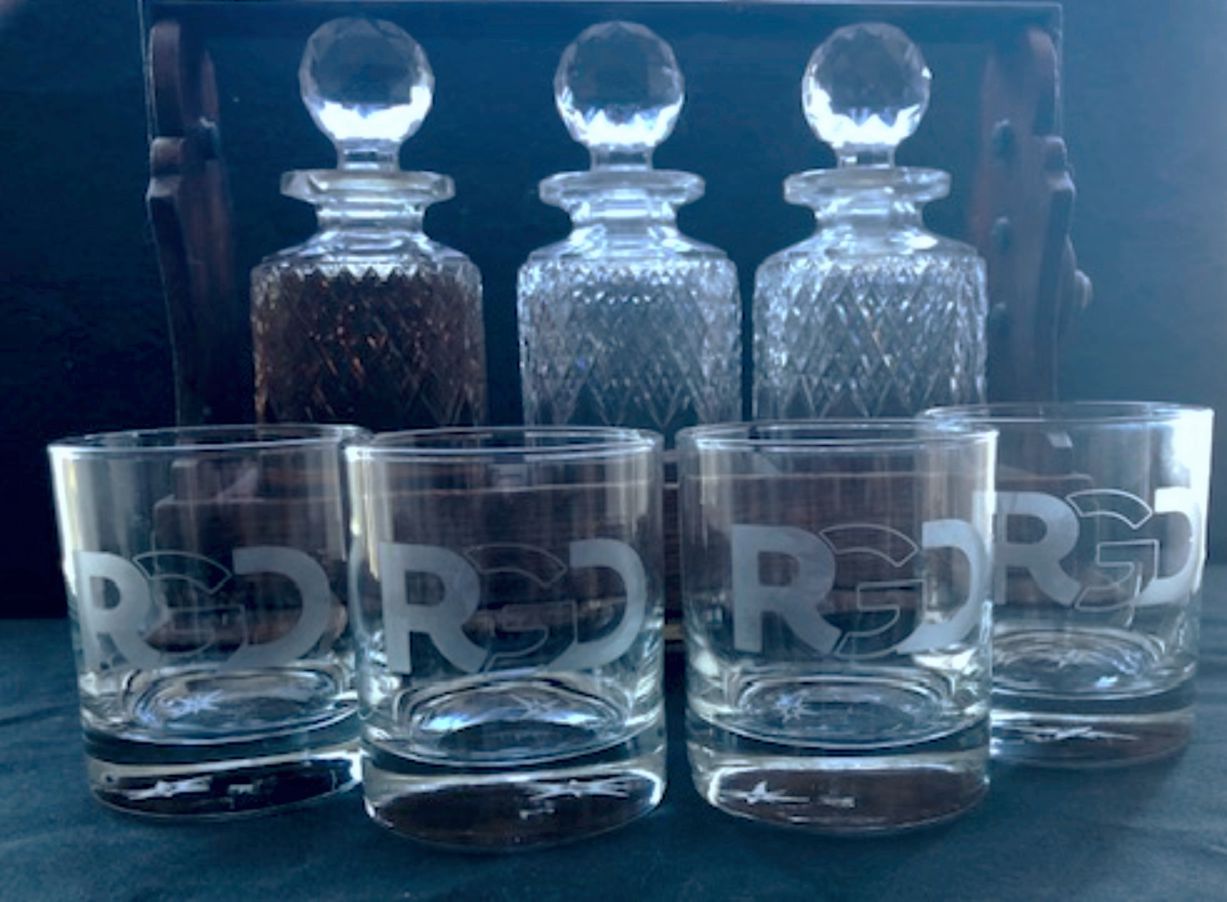 Custom Whiskey Glass Set of 4 x 10 ounce Personalized Etched Rocks Glasses Gift, custom office glassware, create your own housewarming gift