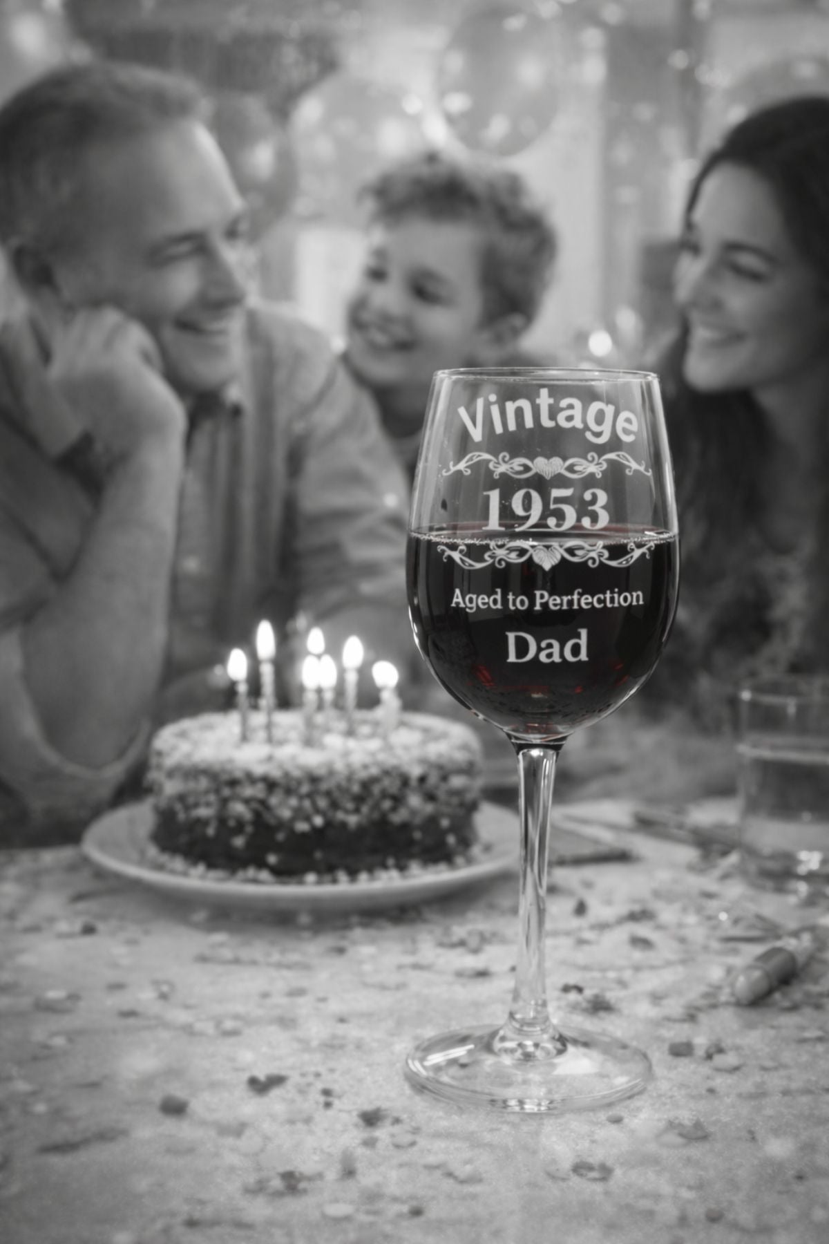 Milestone Birthday Wine Glass Gift – Personalized Hand Etched 16 oz Stemmed Glass